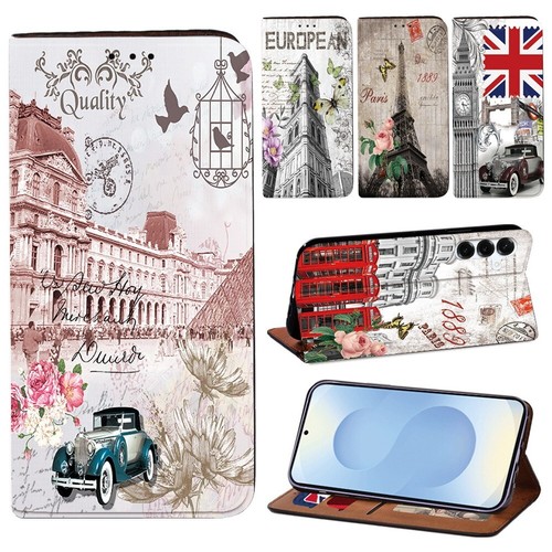 Printed leather phone wallet - printed,