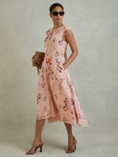 REISS Becci Printed Open Back