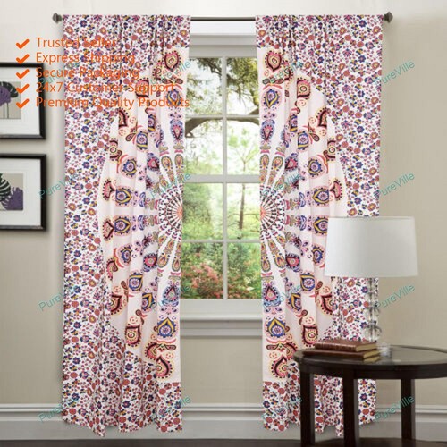 Window door curtain hippie - window,