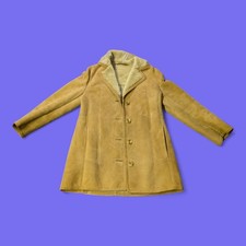 Vintage Barrett’s brown genuine sheepskin coat chest (C003)