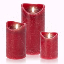 LED Flameless Candle Red Wax