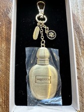 Alexander McQueen Gold Perfume Bottle Bag Charm Keychain - NIB New in Box