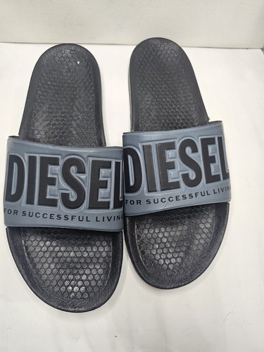 Diesel mens grey - grey/black, slides