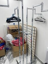 Heavy Duty Double Hanging Clothes Rail Garment Display Shelf Stand Storage
