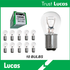 10 x Genuine LUCAS LLB380 Bulbs Brake, Stop, Tail Light LLB380T P21/5W