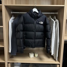 The North Face Nuptse Womens Down Puffer Jacket 700 Size M Black Genuine