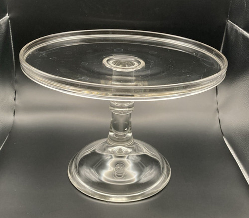 Vintage clear glass pedestal - vintage,