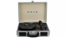Bush Kts-601 Retro Turntable 3-Speed Record Player Portable Grey Case