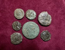 7 Uk Found Roman Bronze Coins