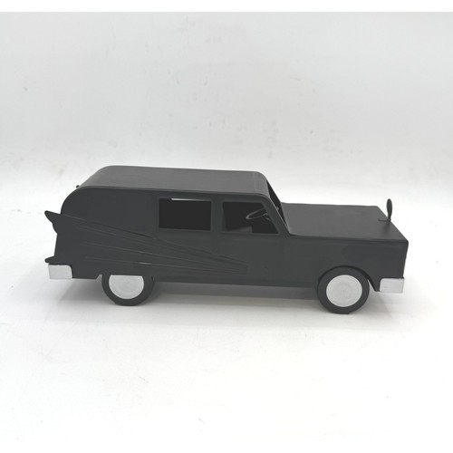 Black metal 10in hearse decor - black,