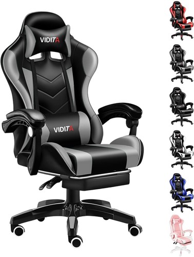 Vidita gaming chair grey black - chair,