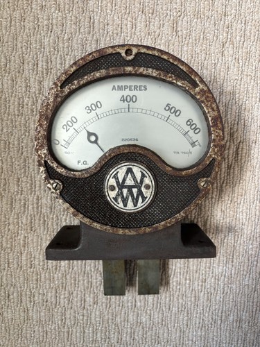 Vintage industrial ammeter - vintage,