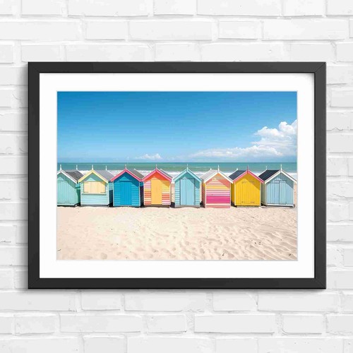 Rainbow beach huts ocean - beach,