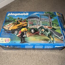 Playmobil Dinos 4175 Velociraptor And Vehicle Set Good Condition With Box
