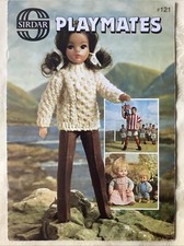 Sirdar Playmates knitting pattern book 121. 30 designs, doll clothing.