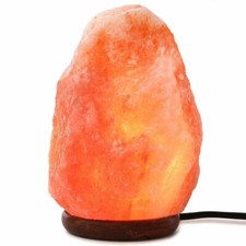 Himalayan Rock Salt Lamp 5–7KG with Switch Cable Wooden Base & Bulb for Home