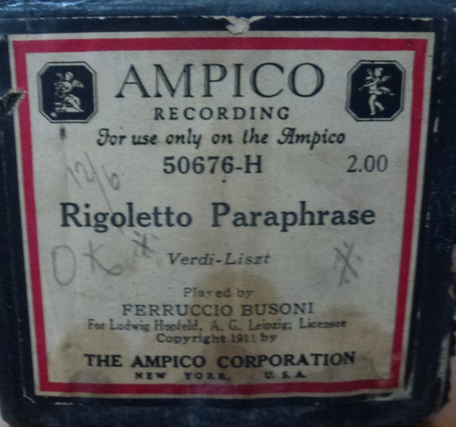 Ampico reproducing roll - ampico,