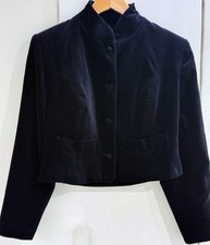 Monsoon Vintage Short Black Velvet Jacket UK 10