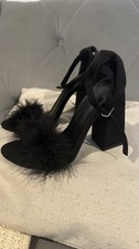 Womens Black Alena Fluffy High