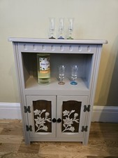 Vintage Wooden Floral Cabinet Shelving Hallway Drinks Bar Storage Home Interior