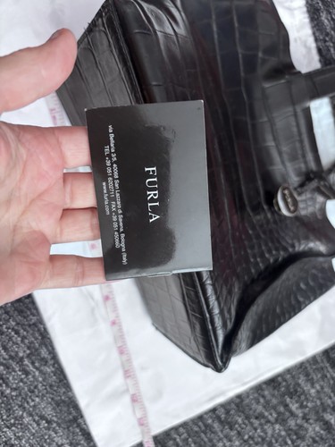 Furla black moc croc - black,