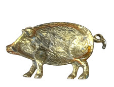 Vintage Brass Pig Hog Pin Dish