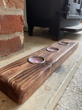 Rustic Wooden 3 Candle Holder