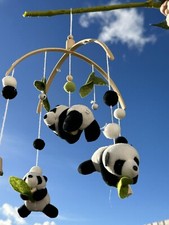 Panda Cot Mobile With Wooden