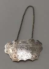 Victorian Silver Wine Label