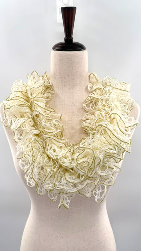 Handmade ruffle yarn scarf off - yarn,