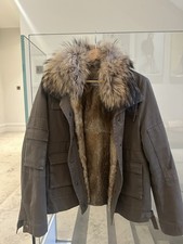 Yves Salmon Women’s Rabbit Fur Army Jacket - Small
