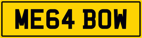 Me64 bow mega number plate - number,