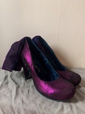 Irregular Choice EU41 US10 UK7.5 Metallic Purple Heels Bow detail.