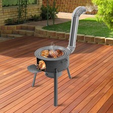 Wood Burning Stove with 3 Wok