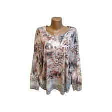 GERRY WEBER women's blouse  Beige  Pink Multicolor size 46/XL Ornament