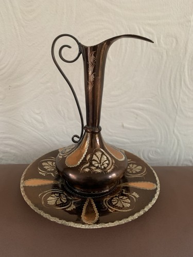 Copper vase with plate - vase,
