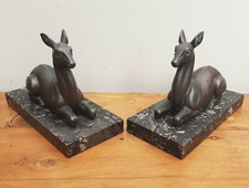 Pair Art Deco Bronzed Spelter