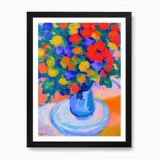 Goniopora Matisse Inspired Flower A Framed Wall Art Poster Canvas Print Picture