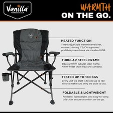 Vesuvius Folding Outdoor Chair with Heated Seat and Back - Vanilla Leisure