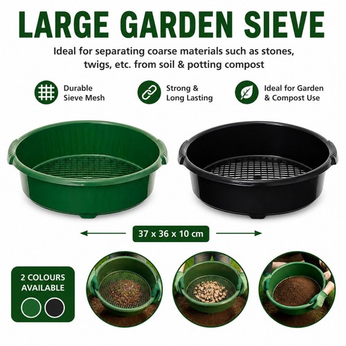 37cm large garden sieve - 37cm,