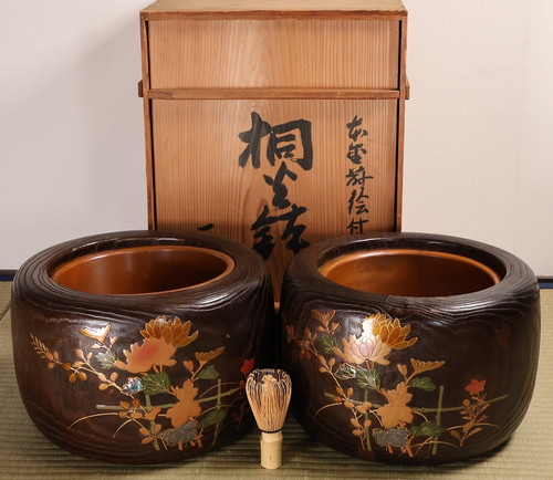 Japanese kiri hibachi pair - japanese,