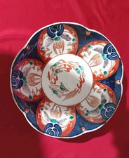 Antique Japanese Handmade Porcelain Bowl 19th Century Meiji Style