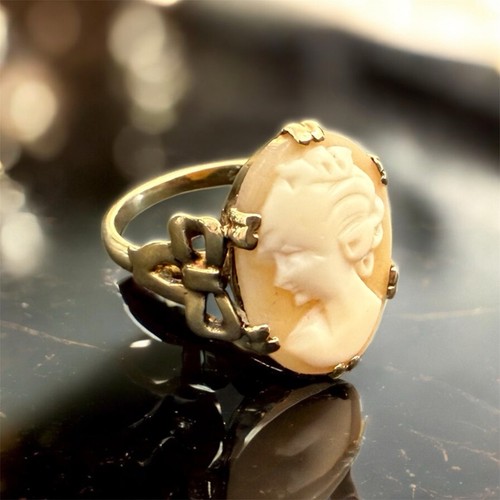 9ct gold cameo - gold,