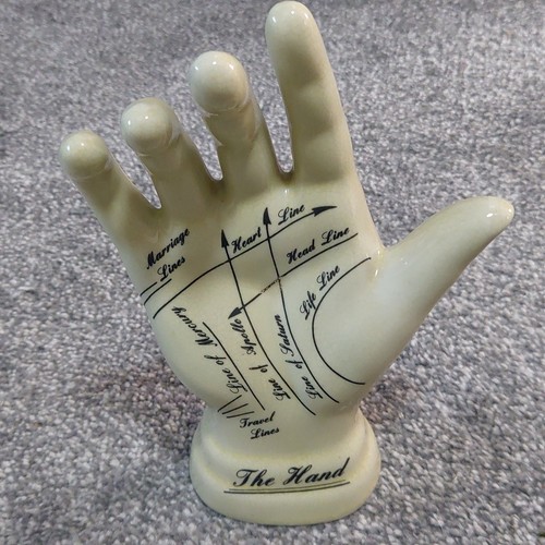 Ceramic palmistry hand with - ceramic,