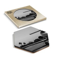 1 x Hexagon Coaster - BW -