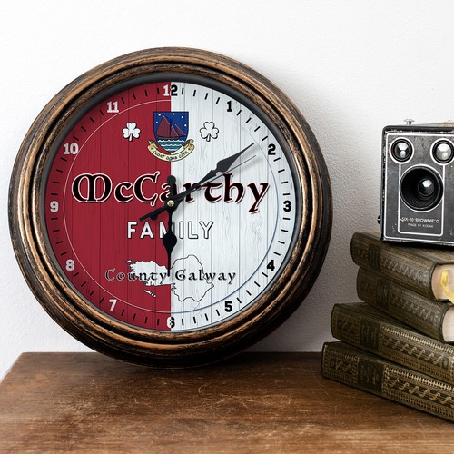 Personalised wall clock county - personalised,