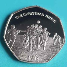 2018 CHRISTMAS TRUCE COMMEMORATIVE COIN ALBUM/50P FIFTY PENCE COLLECTORS 