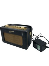 Vintage Roberts R250 Radio Black with Adapter Retro Style AM FM Tuner Untested