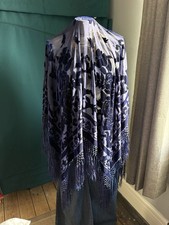 Vintage silk navy burnout - vintage,
