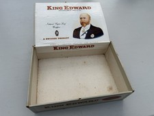 Vintage empty King Edward Invincible Deluxe 50 cigar box: Oklahoma tobacco taxed